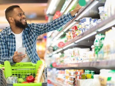 man grocery shopping